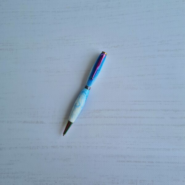 stylo bille bleu fait main aux merveilles de laetitia
